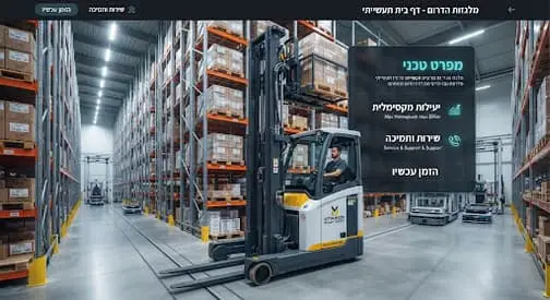 מלגזת היגוי כפול במחסן